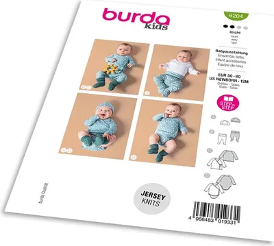 Productafbeelding van Burda patroon 9204 - Kinderhoed, broek en wikkeljas