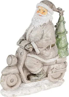 Produktbild von Clayre & Eef Figur Weihnachtsmann 12x6x14 cm Silberfarbig Kunststoff