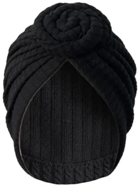 Obrázok produktu pre Go Go Gadget – Turban – Závoj na hlavu – Čiapka pre osoby podstupujúce chemoterapiu – Čelenka – Oblečenie na hlavu – Drdol – Šatka na hlavu – Hidžáb, Spacia čiapka – Čierna