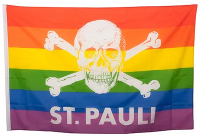 Produktbild von St. Pauli - Regenbogen Totenkopf, Fahne