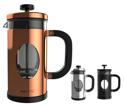 Produktbild von bonVIVO Kaffeebereiter, French Press, Kaffeepresse, Kaffee-Kocher, Kaffee-Kanne, Farbe:schwarz, Größe:1000 ml