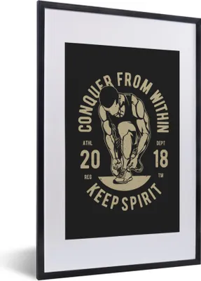 Produktbild von MuchoWow® MuchoWow® Gerahmtes Poster Sport - Sprichwörter - Vintage 40x60 cm - Poster mit zchwarzem Bilderrahmen - Poster in Rahmen