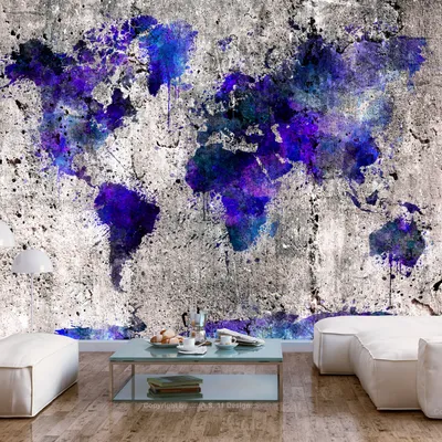Produktbild von Basera Selbstklebende Fototapete Weltkartenmotiv k-C-0089-a-a, mit UV-Schutz, 392x280 cm