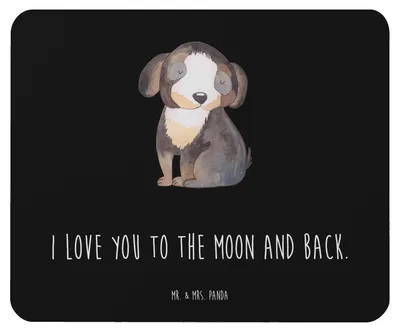 Produktbild von Mr. & Mrs. Panda Mauspad Hund Entspannen - Schwarz - Geschenk, Mouse Pad, Süß, Liebe, Mousepad, Treue, mausteppich, pc mausunterlage, Sprüche