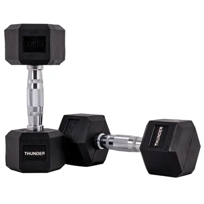 Produktbild von THUNDER® Hex Kurzhantel 7,5 kg Gummi Hantel Hexagon Hantel mit Rutschfestem Griff Fitness Krafttraining