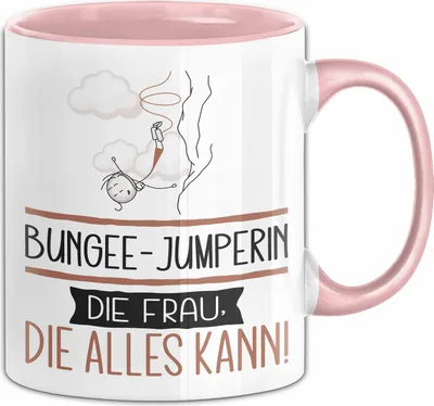 Produktbild von Bungee-Jumperin Geschenk Tasse Becher Die Frau Die Allen Kann Geschenkidee für eine Bungee-Jumperin Lustig (Rosa)