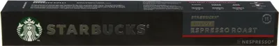 A black box of Starbucks Nespresso coffee capsules.