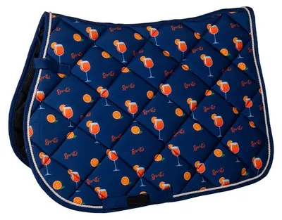 Produktbild von HKM Schabracke Splash, Farbe:dunkelblau/orange, Größe:Pony Vielseitigkeit