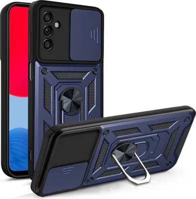Produktbild von Galaxy A13 5G Hülle mit 360° Drehbarer Magnetische Ring Ständer Halter Dia Kameraschutz TPU Bumper Silikon Schutzhülle für Samsung Galaxy A13 5G Blau