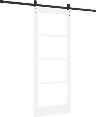 Produktbild von vidaXL Schiebetür ORKDAL 83 x 202 cm Massivholz Kiefer und Glas Weiß