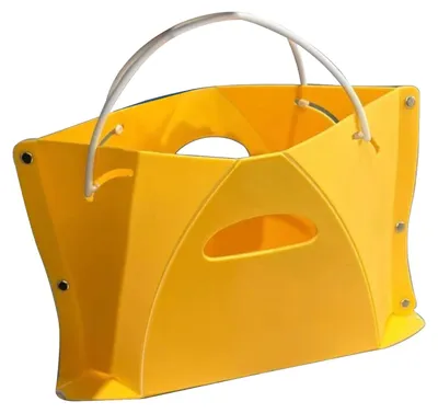 Produktbild von Klapphocker mit ergonomischem Design, Grifflöchern, tragbarer Sitz mit Knieentlastung, ideal für Reisen, Camping, Angeln und Gartenarbeit
