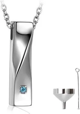 Produktbild von Luxe Ascheanhänger mit Kette für Asche, Haare oder Parfum - Gedenkschmuck inkl. Aschefüller und Aufbewahrungstasche