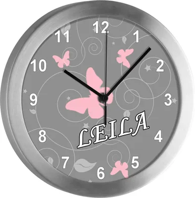 Produktbild von Kinderzimmer Funkwanduhr, Funkuhr Wanduhr Kinder, Schmetterling pink weiß 25 cm