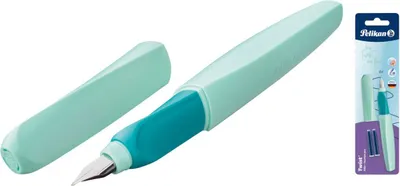 Produktbild von Pelikan Twist P457, Mintfarbe, Kartuschenfüllsystem, Edelstahl, Medium, Beidhändig, Sichtverpackung