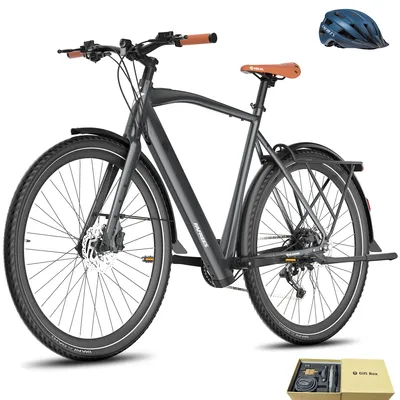 Produktbild von E-Bike 175 - 210 cm 28 Zoll Rostfreie Aluminiumlegierung 250 W bis zu 100 km Pedelec Wasserdicht IPX4 mit Shimano 9 Gang, Grau