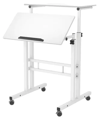 Produktbild von Höhenverstellbarer Schreibtisch, mobiles Design, kompakte Größe, WEISS