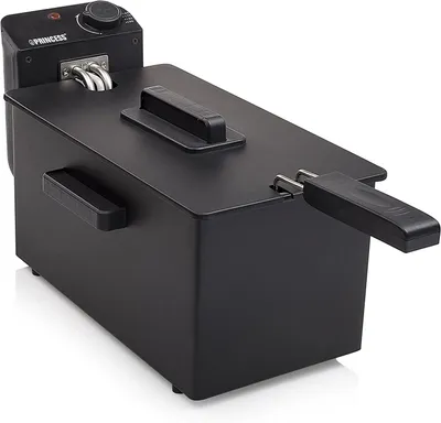 Produktbild von Princess Edelstahl Fritteuse (schwarz), 3 Liter (2000 Watt) mit Kaltzonenfunktio
