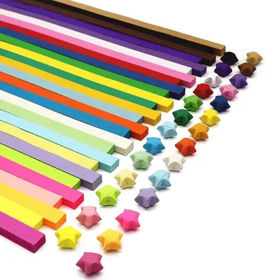 Origami-Sterne, 1030 Stück, 27 Farben, 24x1 cm, DIY-Basteln