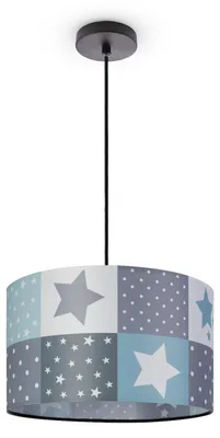 Produktbild von Kinderlampe Deckenlampe LED Pendelleuchte Kinderzimmer Lampe Sternen Motiv E27 Leuchten Farbe / Größe Blau (Ø38cm)