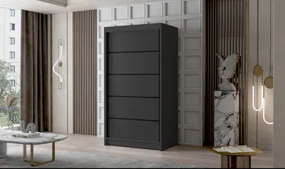 Produktbild von Zweitüriger Kleiderschrank NICA – Breite 100 cm, schwarz
