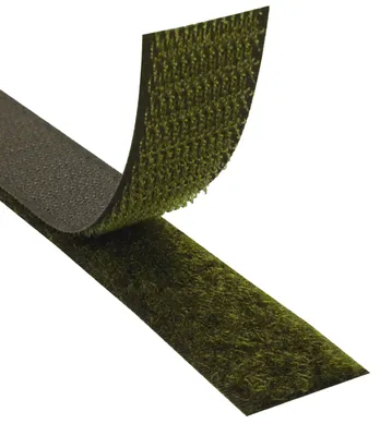 Image de Ensemble de fermeture velcro avec bande à crochet et à boucle - Auto-adhésive, couleur olive, 20 mm x 8 m