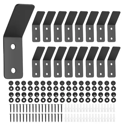 17er-Set V-förmige Wandhaken aus Stahl, schwarz