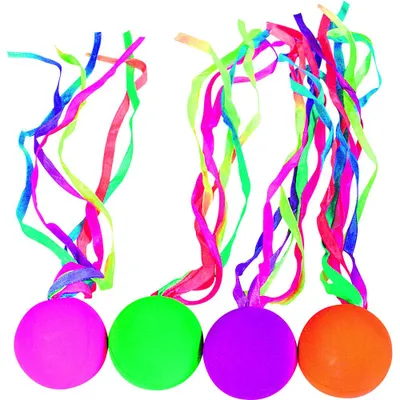 Obrázok produktu pre Vollgummiball mit neonfarbenen Schleifen