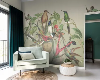 Produktbild von Fototapete 543520 Tapete Blumen Floral 318 x 300 cm Rasch Curiosity Grün