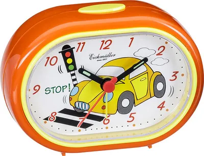 Produktbild von Analoger Wecker Kinderwecker Reisewecker orange mit Auto Motiv