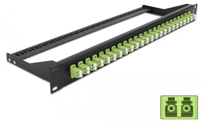 Immagine prodotto di Delock - Patch Panel - Rack montierbar - LC Duplex MM X 24 - Schwarz, hellgrün - 1U - 48.3 cm (19")