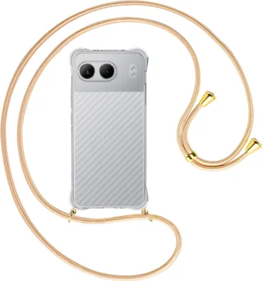 Produktbild von Handykette Backcover-Schutzhülle mit Band (Metall goldfarben) für OnePlus Nord 4 5G - Goldkordel