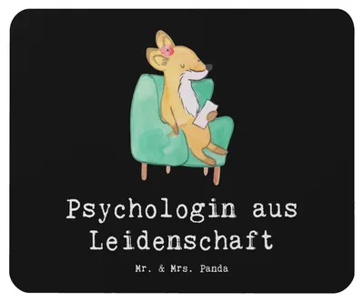 Produktbild von Mr. & Mrs. Panda Mouse Pad Psychologin Leidenschaft - Schwarz - Geschenk, laptop mauspad, Mousepad, mousematte