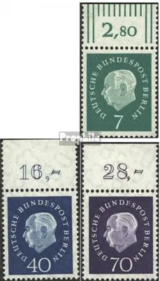 Produktbild von Briefmarken Berlin (West) 1959 Mi 182OR-186OR Oberrandstück (kompl.Ausg.) postfrisch Heuss