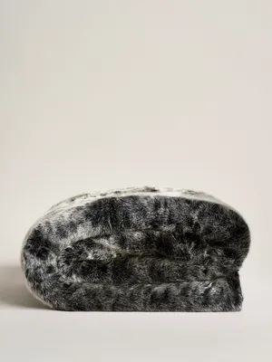 Produktbild von Webpelzdecke Felldecke Kuscheldecke Plaid 140x190 Luchs grau melliert 40091
