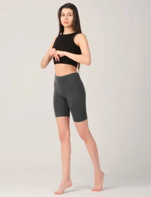 Produktbild von OCERA Damen Leggings Kurz (Radler) aus atmungsaktiver Viskose Grau Gr. S (36/38)