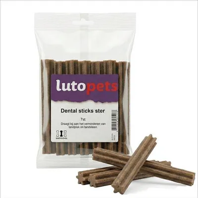 Productafbeelding van Lutopets Dental Sticks Stern – 7 stuks – Kauwsnack voor honden – Kauwsterkte 2 – Zonder kleurstoffen