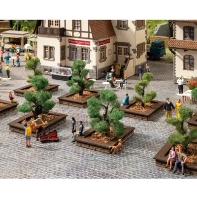Produktbild von NOCH Zierbüsche, Modellbau Büsche, 12 Stück ca. 4-5 cm hoch für Spur H0, TT, N für Dioramen und Landschaftsgestaltung