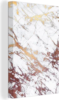 Obrázek produktu pro OneMillionCanvasses® - Obrazy na plátně - 90x140 cm, Mramor - Bílá - Zlatá, Nástěnné umění Tisk Nástěnná dekorace - Nástěnná dekorace - Ložnice