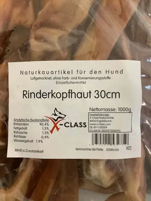 Produktbild von Rinderkopfhaut, getrocknet 30cm, 1kg