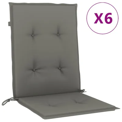 Produktbild von Niedriglehner-Auflagen 6 Stk. Dunkelgrau 100x50x4 cm Stoff