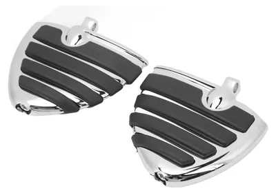 Image de 1 paire de repose-pieds chromés antidérapants pour moto, compatibles avec les modèles FXCW, FXCWC, FXS, FXSB et FXSBSE
