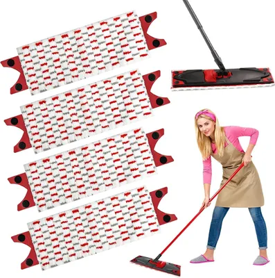 Produktbild von 4 Stš¹ck Bodenwischer Ersatzbezug Compatible with Vileda Ultramax, Wischmopp Ersatzteile Mikrofaser, Wischbezug Waschmaschinen Geeignet Flecken Entfernen fš¹r Empfindliche B?den, Hartb?den