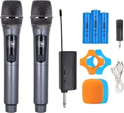 Zdjęcie produktu dla Zestaw mikrofonów bezprzewodowych z 2 mikrofonami do karaoke
