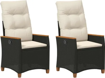 Imagen del producto de vidaXL Silla de jardín ajustable, color y crema, 64 x 57,5 x 112 cm