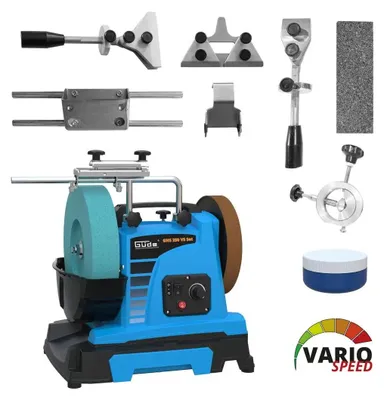 Güde Schleifmaschine Nassschleifer Schleifer GNS 250 VS Set mit Haltevorrichtungen Schleifstein Axt Schere Messer Spalter Hobel schleifen schärfen 356332 55227 4015671483751 Stabilo-Fachmarkt.de