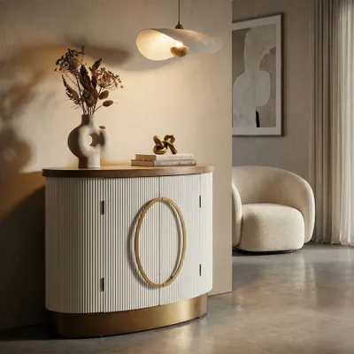 Immagine prodotto di Mobiletto in legno bianco e marrone cm 79x48x67