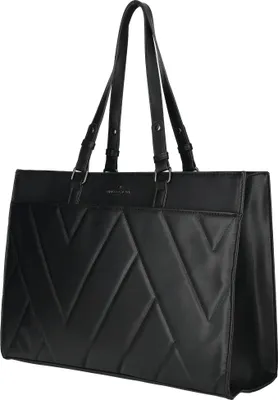 Produktbild von Große Damen Tasche Schultertasche Bag Leder Optik Handtasche Schwarz