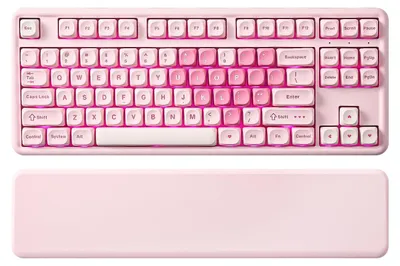 Productafbeelding van B87 Draadloos gamingtoetsenbord, RGB-toetsenbordafdichting, polssteun, BT5.0/2.4G/USB-C
