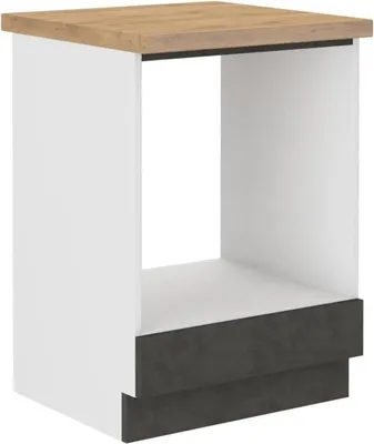 Immagine prodotto di Mobile base per forno da incasso, grigio opaco, 60 x 51,6 x 85 cm, con piano di lavoro, LASSEN