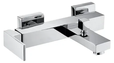 Produktbild von Wannenarmatur eckig Messing verchromt